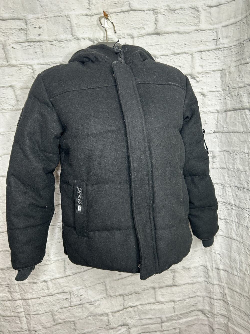 Canada Weather Gear Youth Insulated Coat Jacket Black Sz M 10/12 Wool Blend